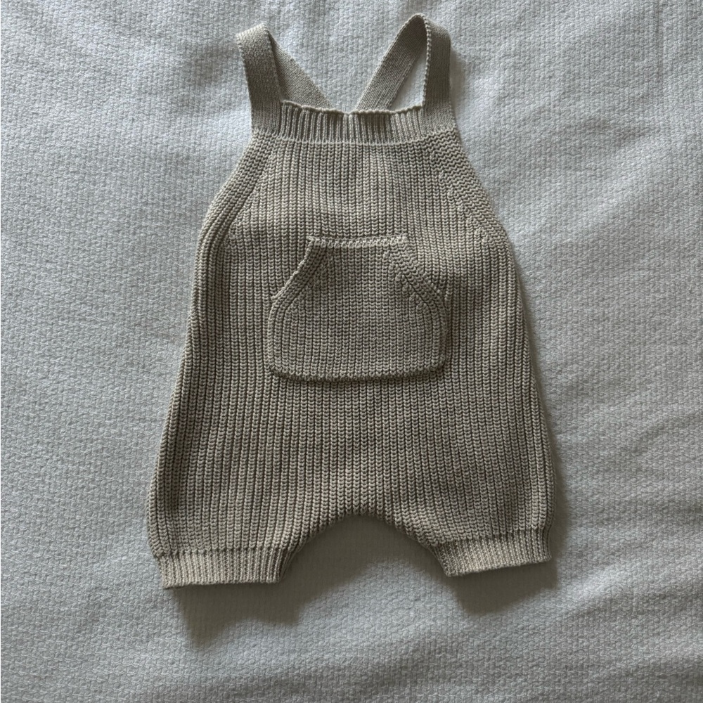 Mebie Baby Short Knit Overalls Size 6-12